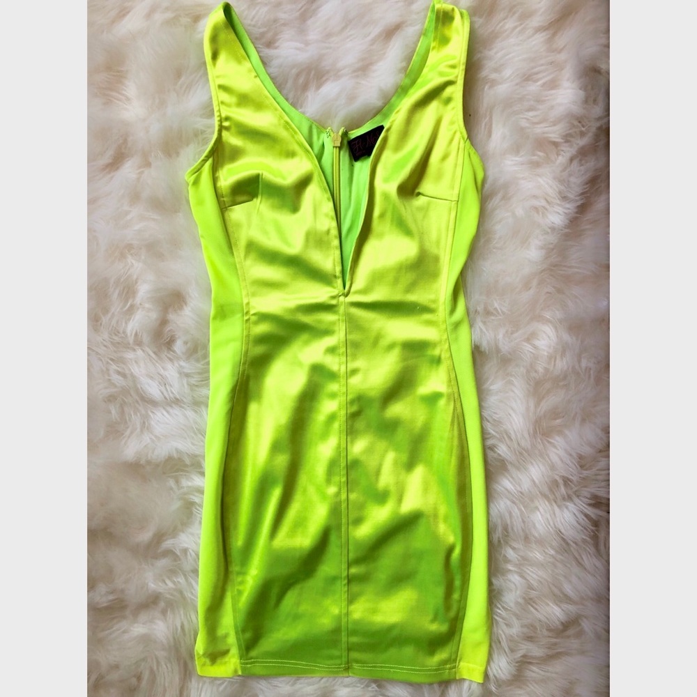 Hot Miami Styles Neon Green Party Dress